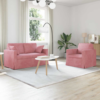Set di divani 2 pcs Rosa 138 x 78 x 80 cm Velluto