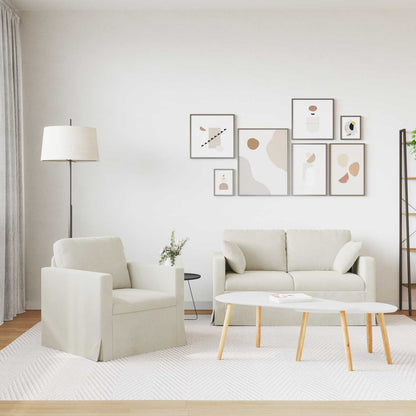 Set di divani 2 pcs Crema 138 x 78 x 80 cm Velluto | homemem39