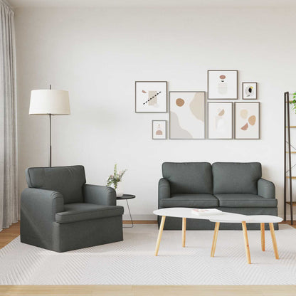 Set di divani 2 pcs Grigio scuro 144 x 80 x 85 cm Tessuto | homemem39