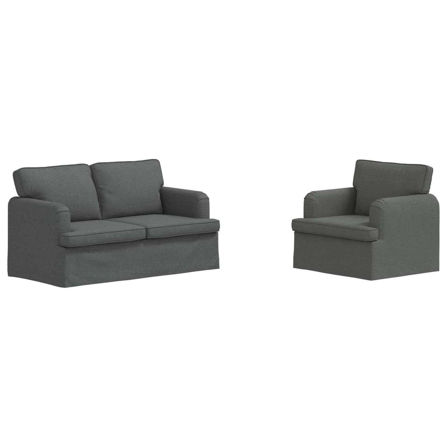Set di divani 2 pcs Grigio scuro 144 x 80 x 85 cm Tessuto | homemem39