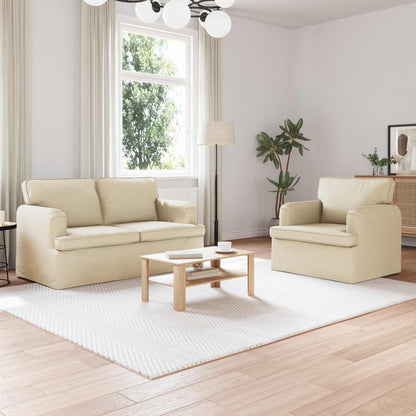 Set di divani 2 pcs Crema 144 x 80 x 85 cm Tessuto | homemem39