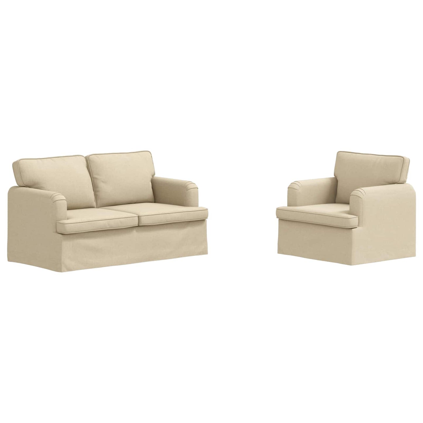 Set di divani 2 pcs Crema 144 x 80 x 85 cm Tessuto | homemem39