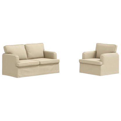 Set di divani 2 pcs Crema 144 x 80 x 85 cm Tessuto | homemem39