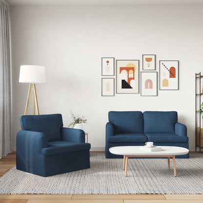 Set di divani 2 pcs Blu 144 x 80 x 85 cm Tessuto | homemem39