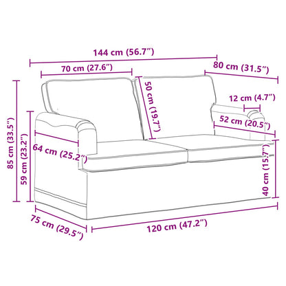 Set di divani 2 pcs Blu 144 x 80 x 85 cm Tessuto | homemem39