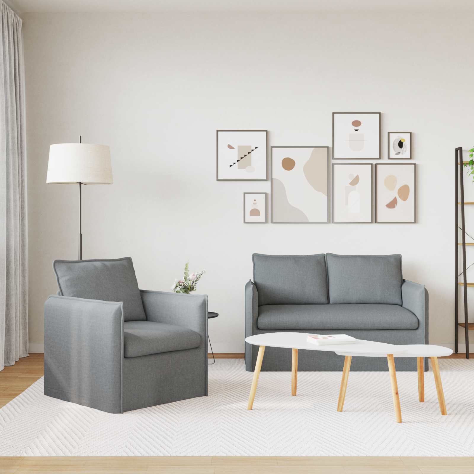 Divano 2 pcs Grigio chiaro - homemem39