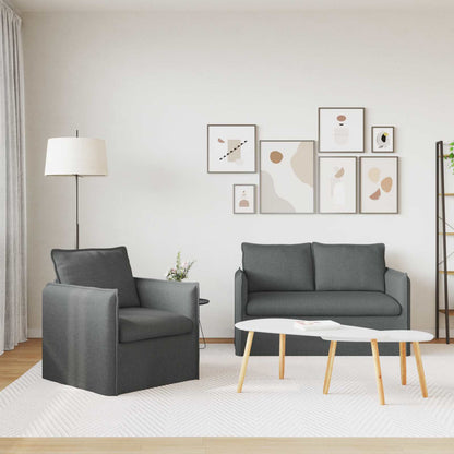 Set di divani 2 pcs Grigio Scuro 136 x 82 x 85 cm Tessuto