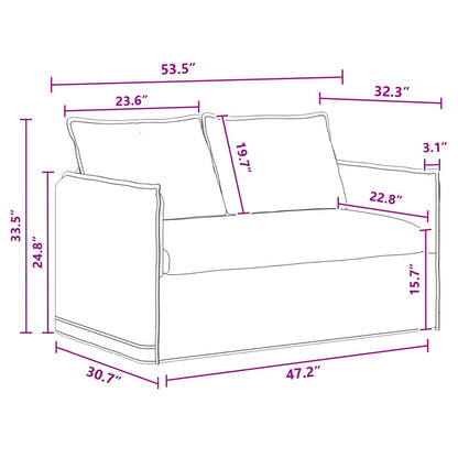 Set di divani 2 pcs Grigio Scuro 136 x 82 x 85 cm Tessuto