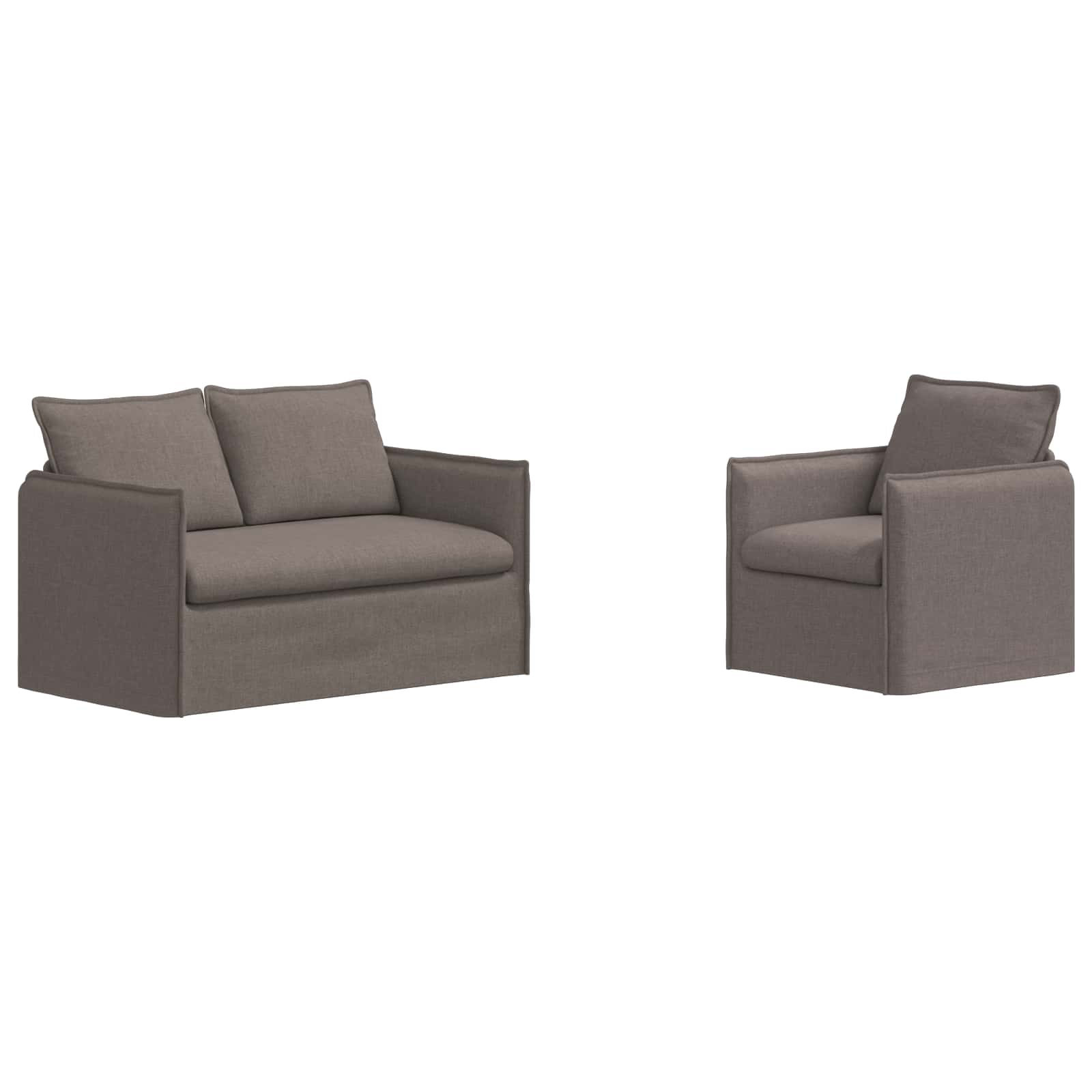 Set di divani 2 pcs Tortora 136 x 82 x 85 cm Tessuto | homemem39