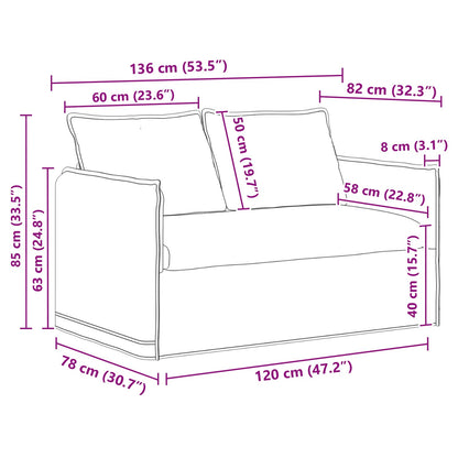 Set di divani 2 pcs Blu 136 x 82 x 85 cm Tessuto | homemem39