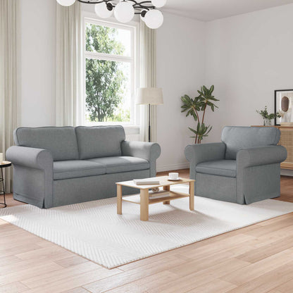 Set di divani 2 pcs Grigio chiaro 175 x 82 x 80 cm Tessuto | homemem39