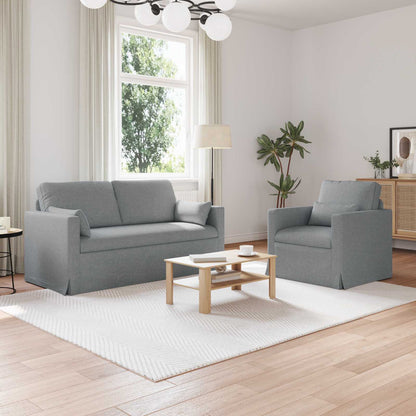 Set di divani 2 pcs Grigio chiaro 158 x 78 x 80 cm Tessuto | homemem39