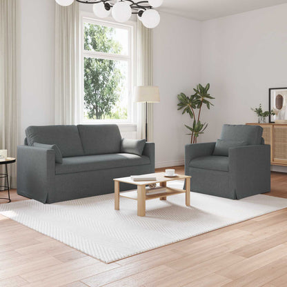 Set di divani 2 pcs Grigio scuro 158 x 78 x 80 cm Tessuto | homemem39