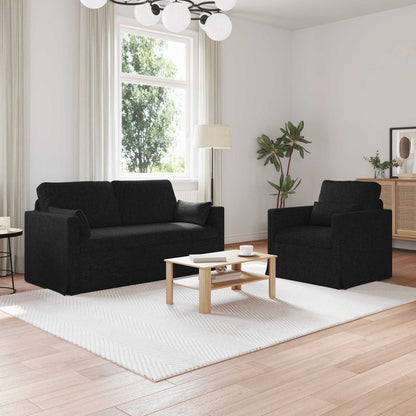 Set di divani 2 pcs Nero 158 x 78 x 80 cm Tessuto