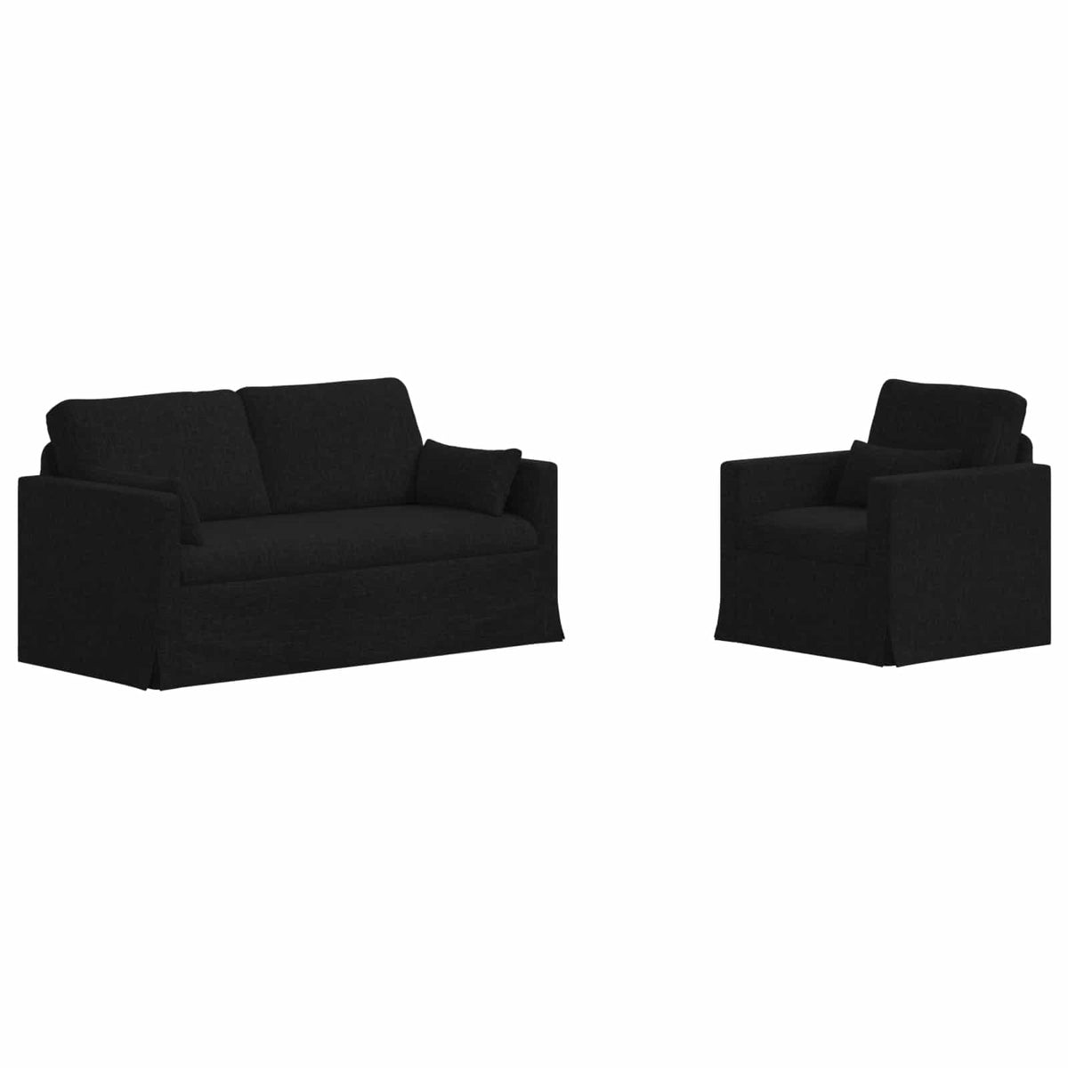 Set di divani 2 pz Nero Tessuto