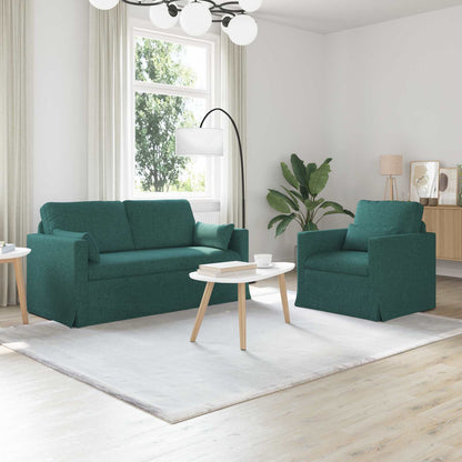 Set di divani 2 pcs Verde Scuro 158 x 78 x 80 cm Tessuto | homemem39