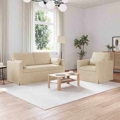 Set di divani 2 pcs Crema 158 x 78 x 80 cm Tessuto