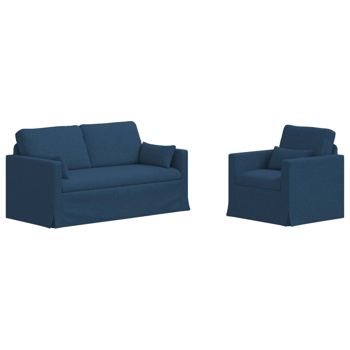 Set di divani 2 pz Blu Tessuto
