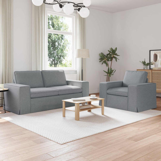 Divano 140cm 2 pcs Grigio chiaro Metallo