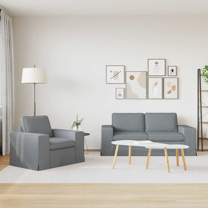 Set di divani 2 pcs Grigio chiaro 182 x 80 x 82 cm Tessuto