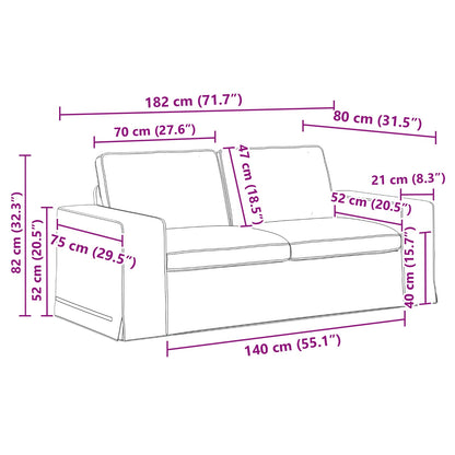 Set di divani 2 pcs Nero 182 x 80 x 82 cm Tessuto | homemem39