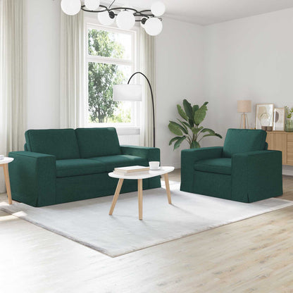 Set di divani 2 pcs Verde Scuro 182 x 80 x 82 cm Tessuto