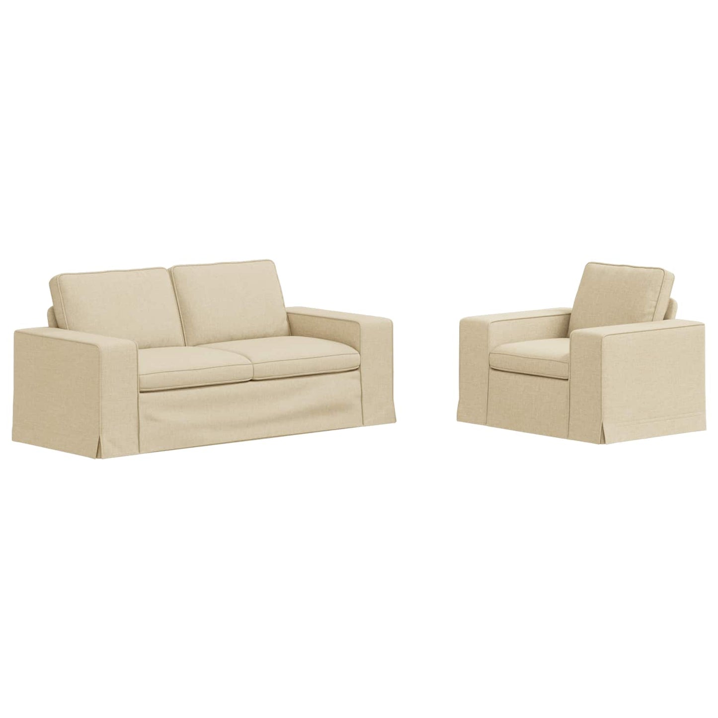 Set di divani 2 pcs Crema 182 x 80 x 82 cm Tessuto | homemem39