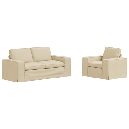 Set di divani 2 pcs Crema 182 x 80 x 82 cm Tessuto | homemem39