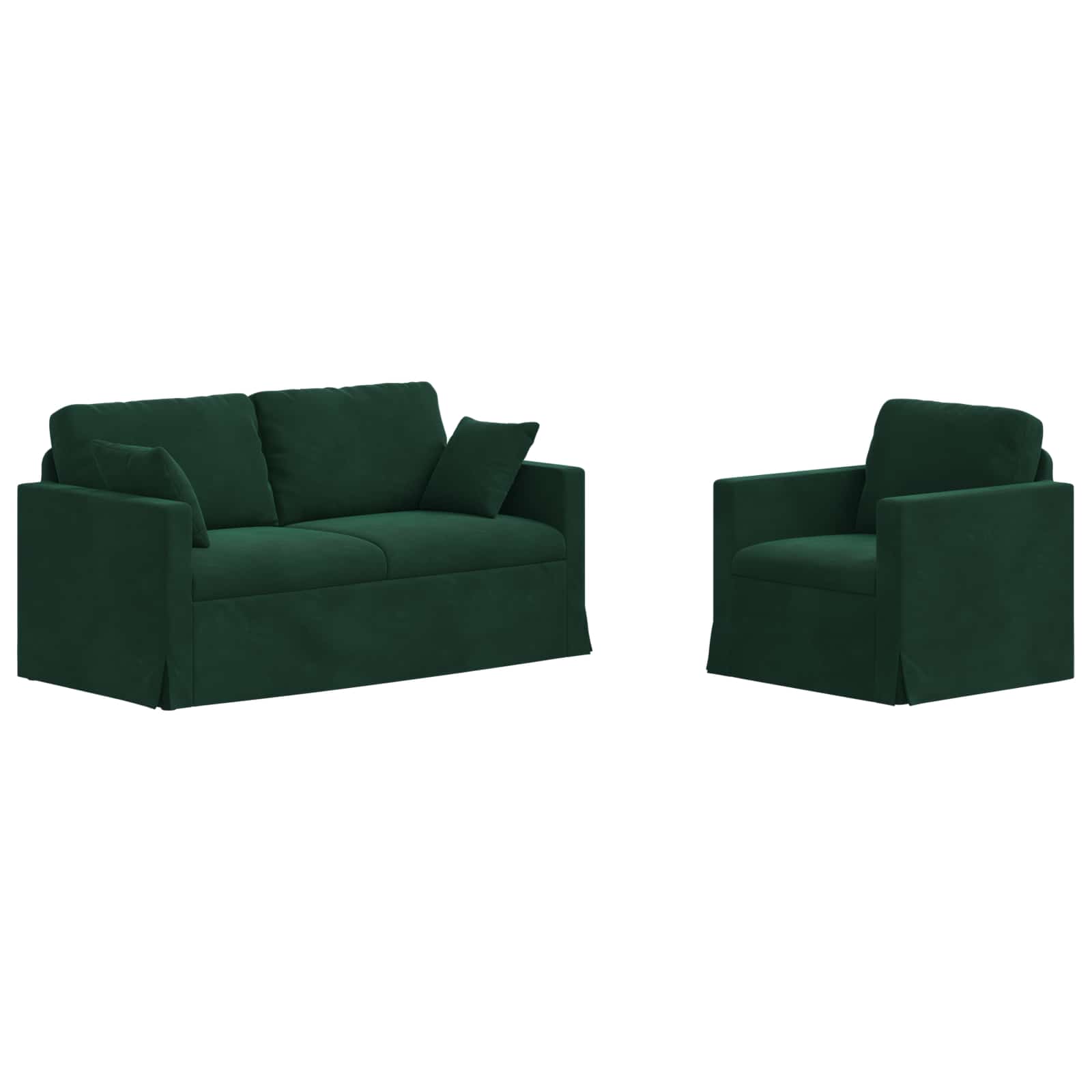 Set di divani 2 pcs Verde Scuro 158 x 78 x 80 cm Velluto | homemem39