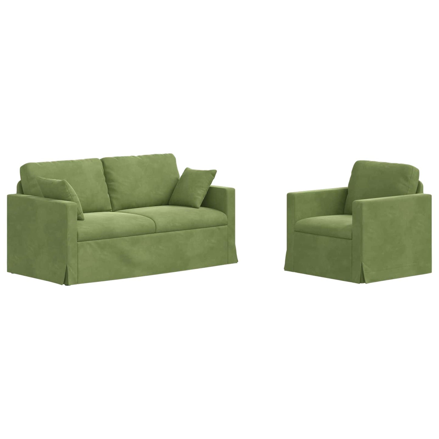 Set di divani 2 pcs Verde chiaro 158 x 78 x 80 cm Velluto | homemem39
