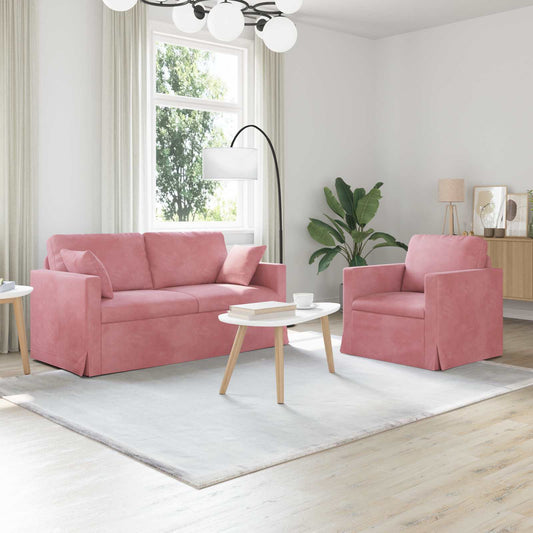Set di divani 2 pcs Rosa 158 x 78 x 80 cm Velluto | homemem39