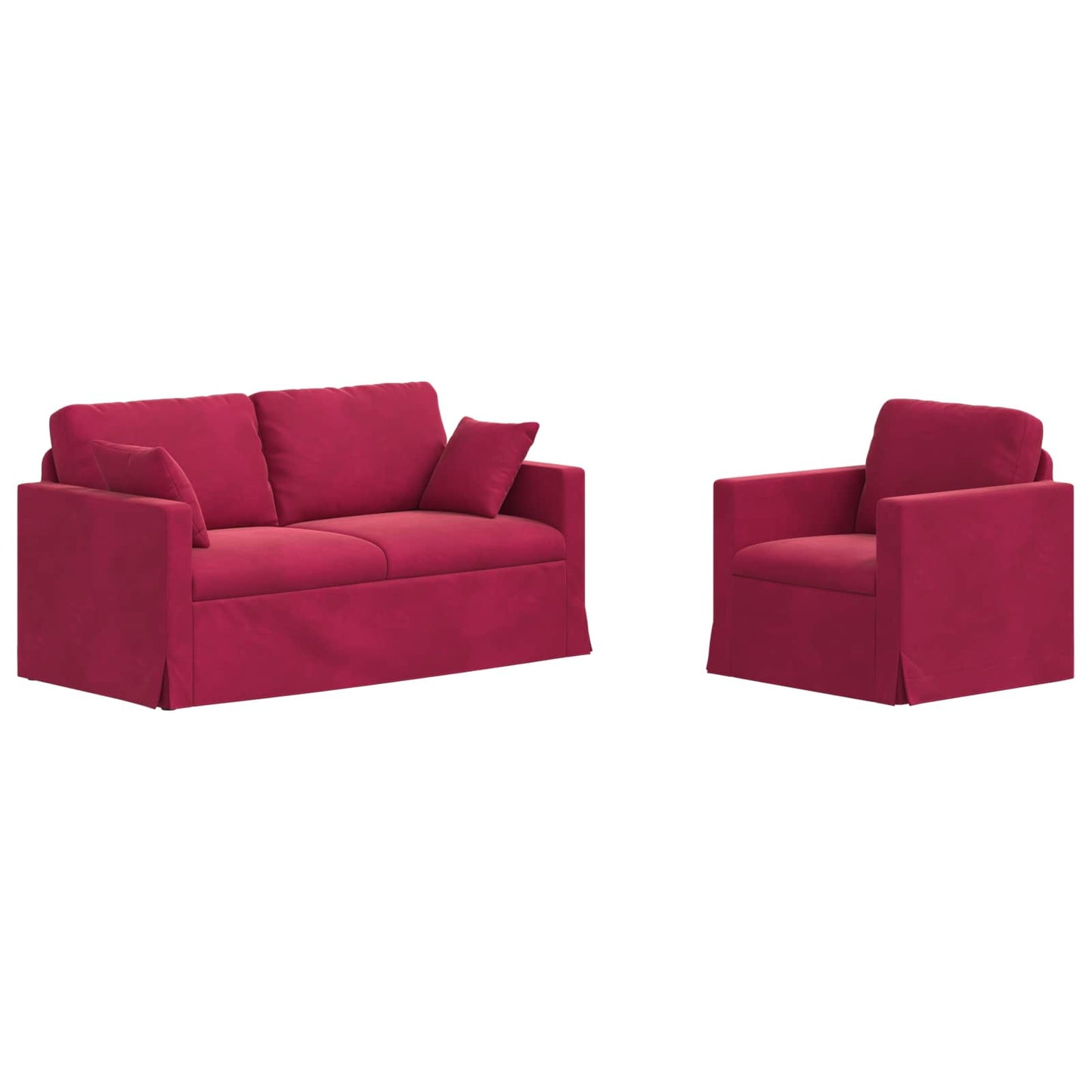 Set di divani 2 pcs Rosso Vino 158 x 78 x 80 cm Velluto | homemem39