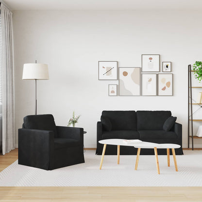 Set di divani 2 pcs Nero 158 x 78 x 80 cm Velluto