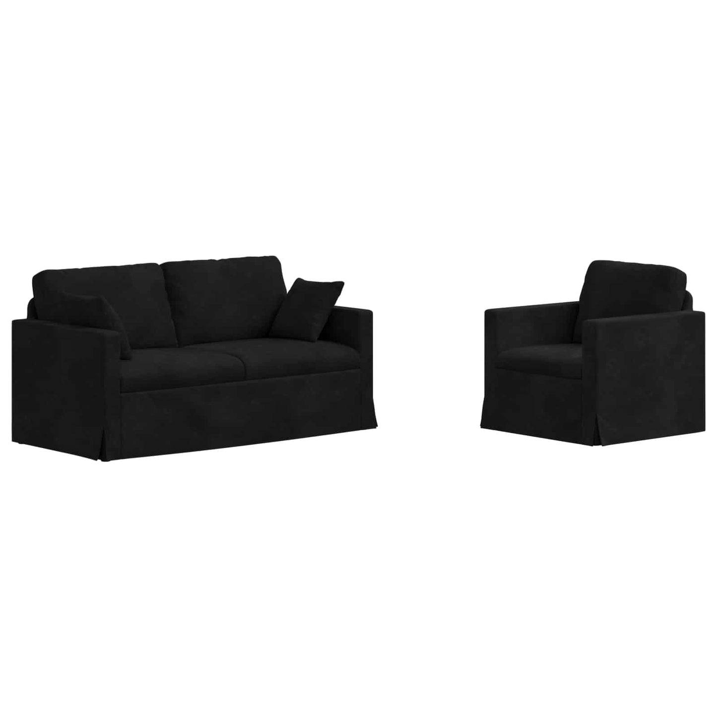 Set di divani 2 pcs Nero 158 x 78 x 80 cm Velluto | homemem39
