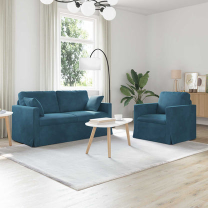 Set di divani 2 pcs Blu 158 x 78 x 80 cm Velluto | homemem39
