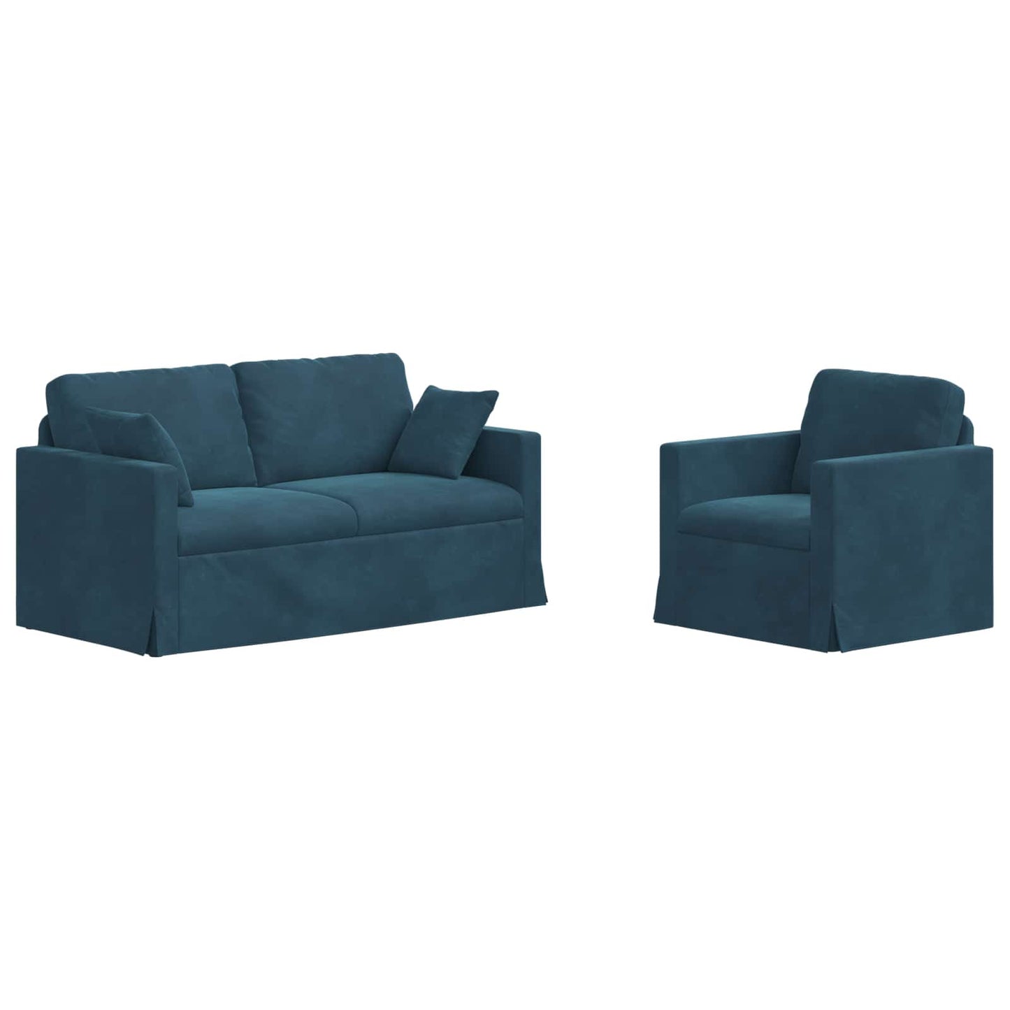Set di divani 2 pcs Blu 158 x 78 x 80 cm Velluto | homemem39