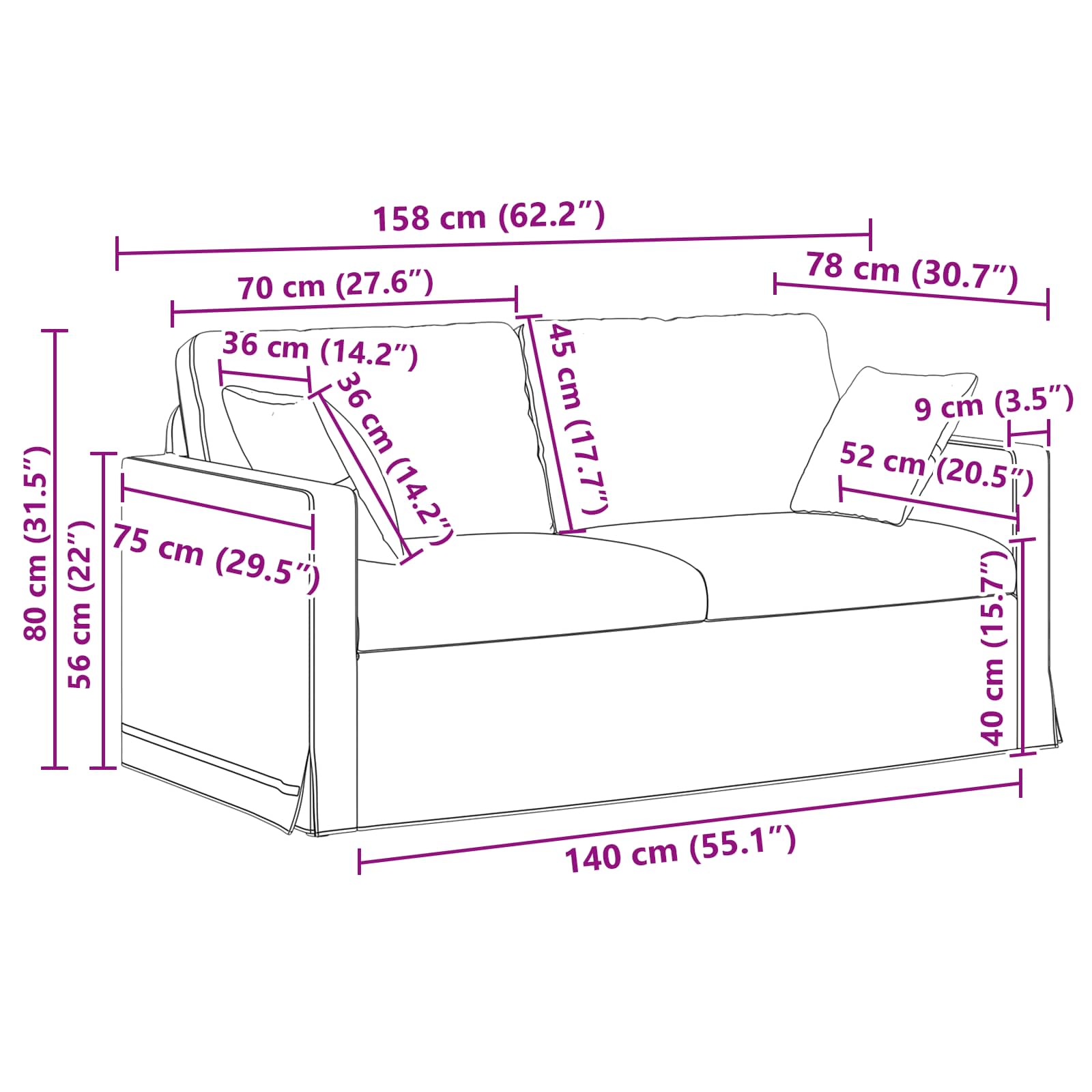 Set di divani 2 pcs Blu 158 x 78 x 80 cm Velluto | homemem39
