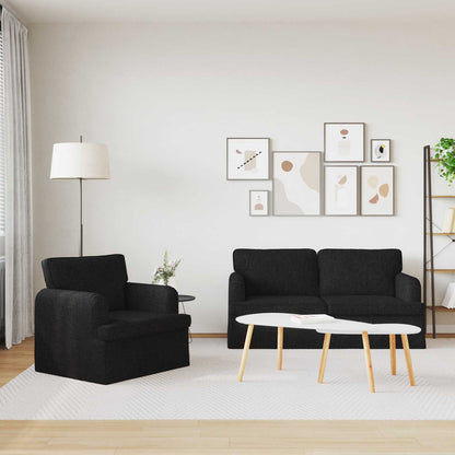Set di divani 2 pcs Nero 162 x 80 x 85 cm Tessuto