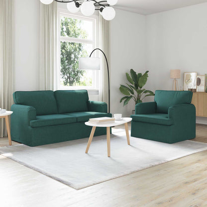 Set di divani 2 pcs Verde Scuro 162 x 80 x 85 cm Tessuto