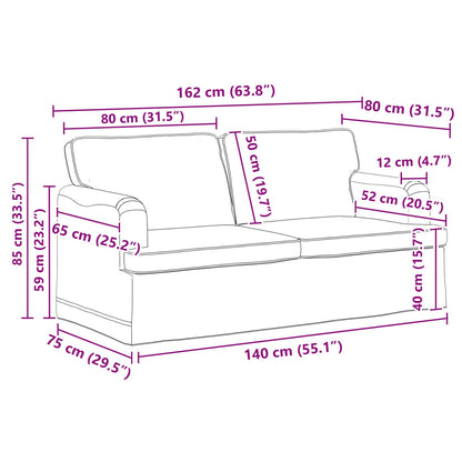 Set di divani 2 pcs Crema 162 x 80 x 85 cm Tessuto | homemem39