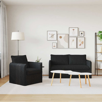 Set di divani 2 pcs Nero 156 x 82 x 85 cm Tessuto