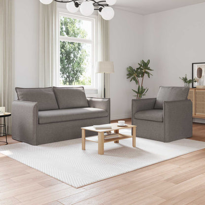 Set di divani 2 pcs Tortora 156 x 82 x 85 cm Tessuto
