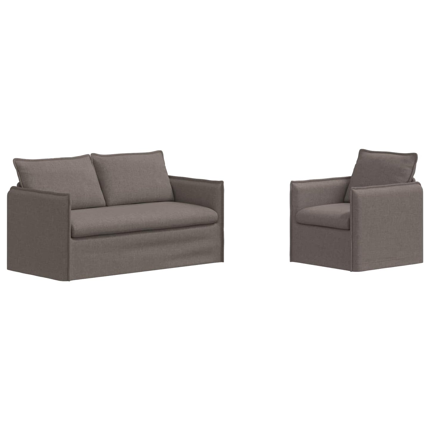 Set di divani 2 pcs Tortora 156 x 82 x 85 cm Tessuto