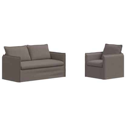 Set di divani 2 pcs Tortora 156 x 82 x 85 cm Tessuto