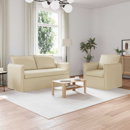 Set di divani 2 pcs Crema 156 x 82 x 85 cm Tessuto