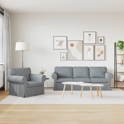 Set di divani 2 pcs Grigio chiaro 215 x 82 x 80 cm Tessuto