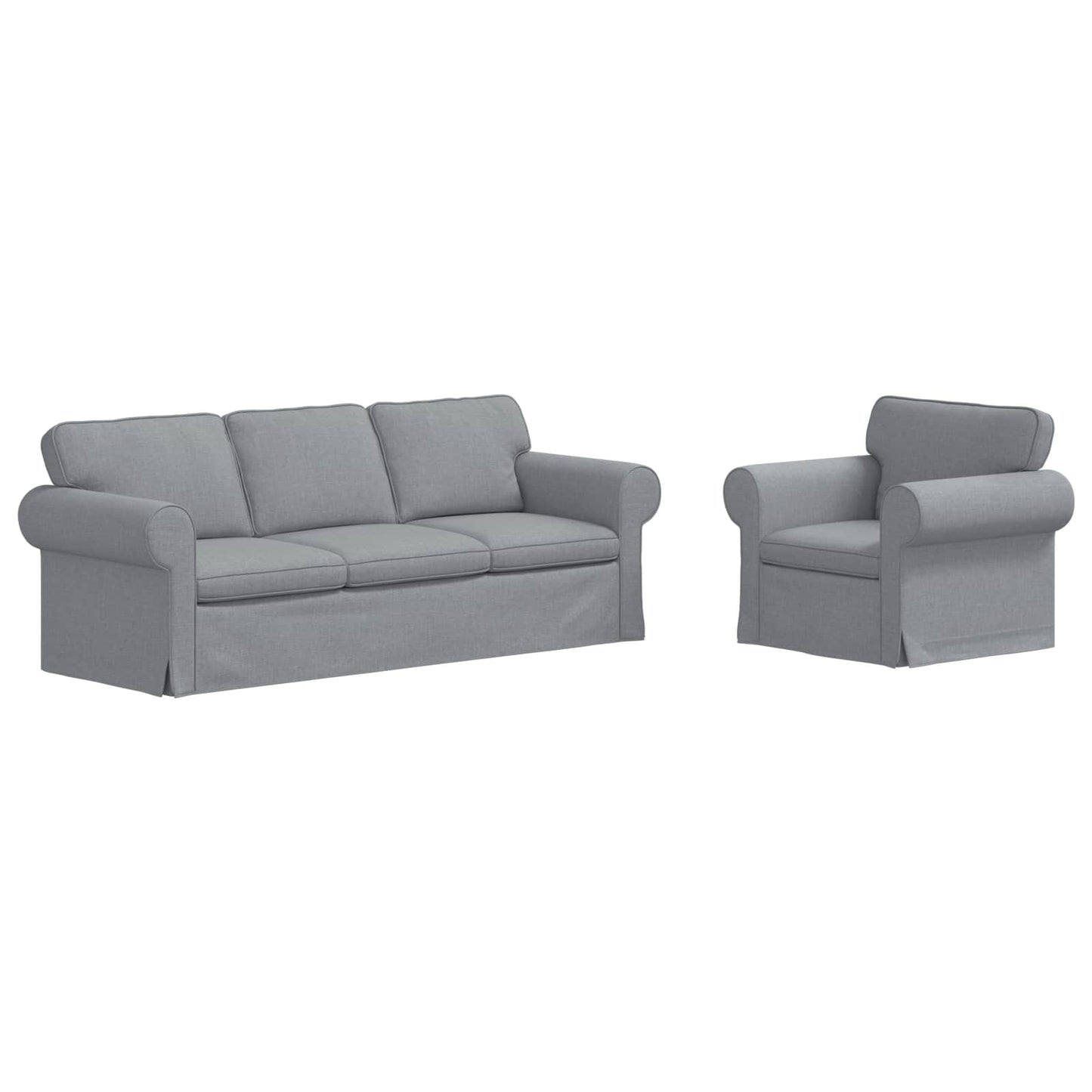 Set di divani 2 pcs Grigio chiaro 215 x 82 x 80 cm Tessuto