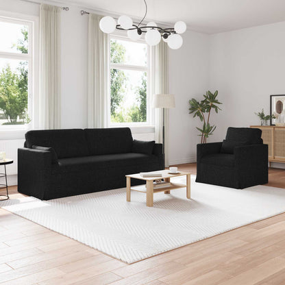 Set di divani 2 pcs Nero 198 x 78 x 80 cm Tessuto