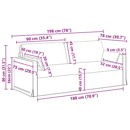 Set di divani 2 pcs Talpa 198 x 78 x 80 cm Tessuto | homemem39
