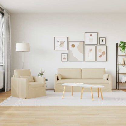 Set di divani 2 pcs Crema 198 x 78 x 80 cm Tessuto